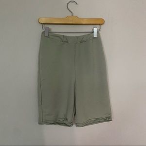 Sage green biker shorts